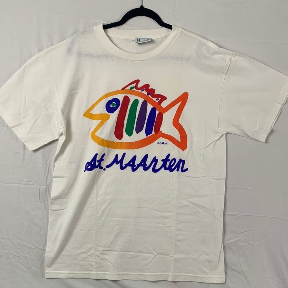 Red and White Short Sleeve Tee